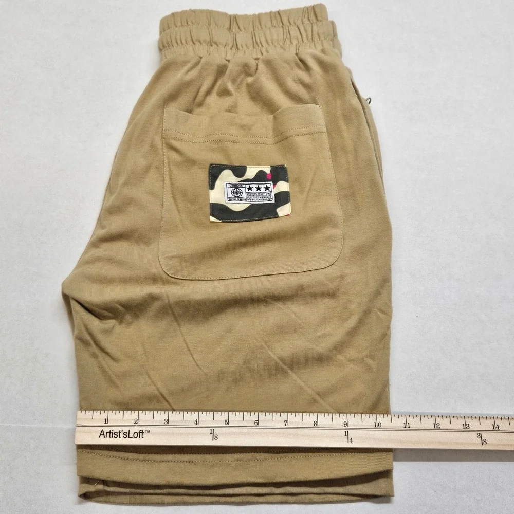 Cookies Smoke Ops Cotton‎ Jersey Knit Shorts Light Khaki Men's Size Small